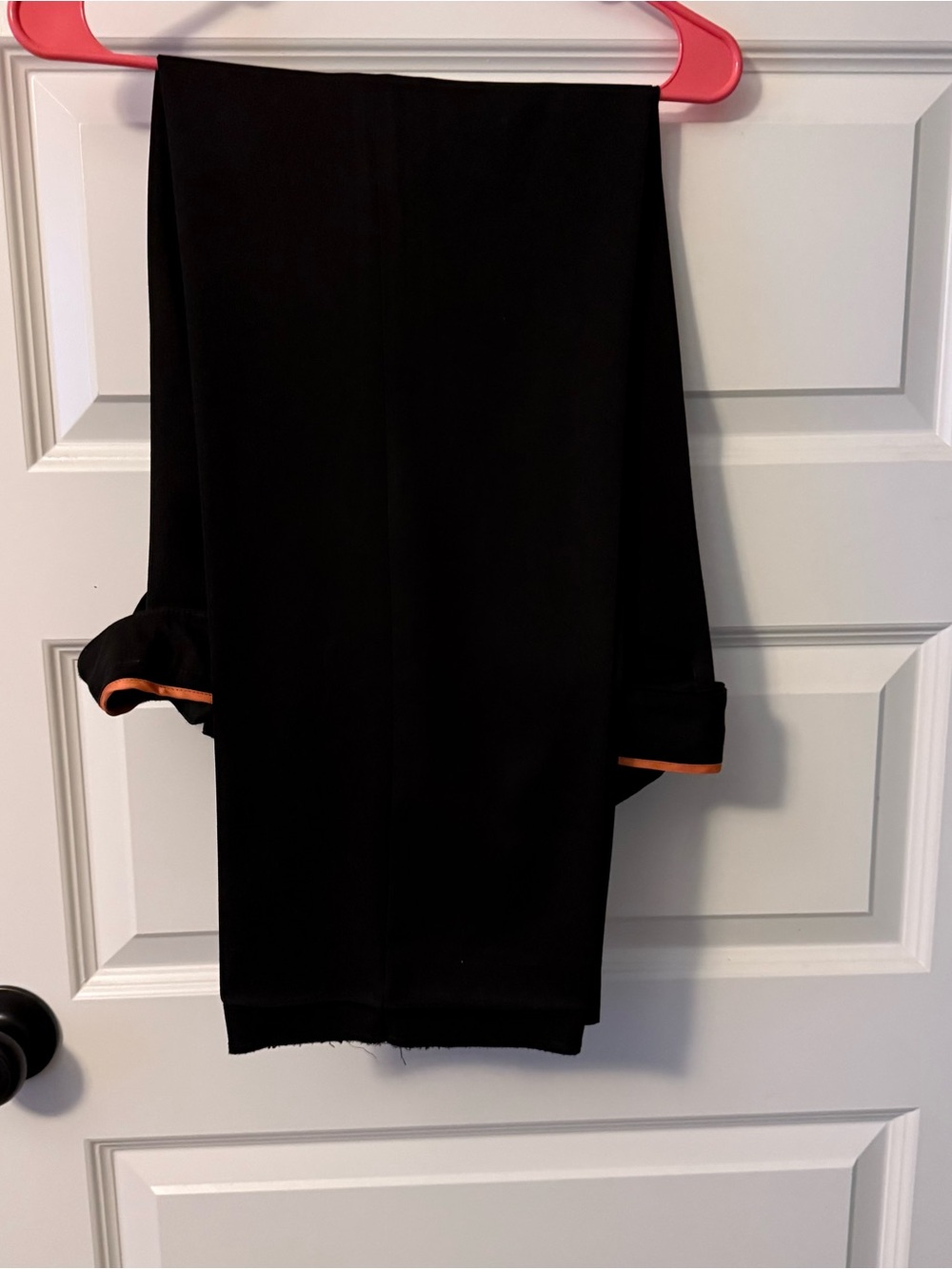 Men's Black Dress Pants with Orange Trim